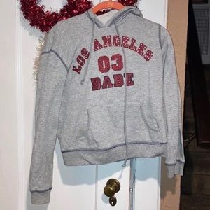 Los Angeles 03 Babe y2k era grey graphic hoodie